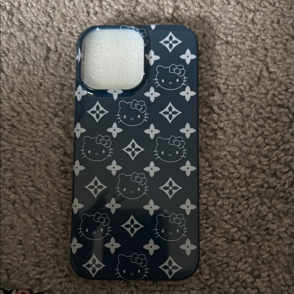 Hello Kitty Patterned Phone Case - Dark Gray